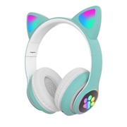 Беспроводные Bluetooth наушники с кошачьими ушками Cat Ear P33M (Бирюзовый)
