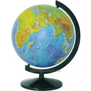 Глобус с двойной картой 32см - физический/политический лакированный с подсветкой, на пластиковой подставке фото