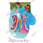 Новогодняя перчатка Дед мороз с Снегурочкой 1 фото