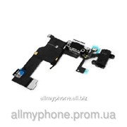 Шлейф коннектора зарядки / коннектора наушников с микрофоном чёрного цвета для Apple iPhone 5G фото