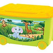 Ящик для игрушек на колесах 580х390х335 с аппликацией