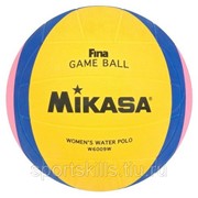 Мяч для водного поло "MIKASA W6009W" р.4, жен, FINA Approved, резина, вес 400-450гр, желт-сине-роз