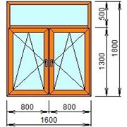Окно Schuco (двухстворчатое) с фрамугой 1600х1800(мм) фото
