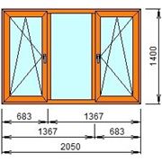 Окно Schuco (трехстворчатое) 1400х2050(мм)