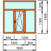 Окно Schuco (трехстворчатое) с фрамугой 1800х1800(мм)