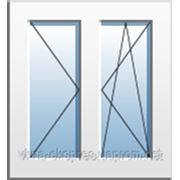 Окно двухчастное с поворотно-откидной и поворотной створками Rehau Euro 60 Maco, дв-кам. энергосберегающий с/п фото