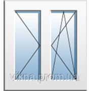 Окно двухчастное с поворотно-откидной и поворотной створками Aluplast Ideal2000, Од-кам. энергосб. с/п фото