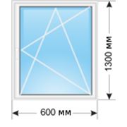Окно из профиля REHAU евро 60 1300*600 открывное 2 режима фото