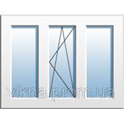 Окно трехчастное с поворотно-откидной створкой Aluplast Ideal2000 Siegenia , Однокамерный стеклопакет фото