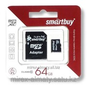 Карта памяти microSDXC Smartbuy 64 GB с адаптером (class 10) фото