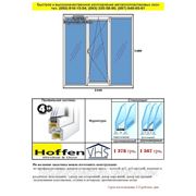 Трехчастное окно Hoffen 2100х1400 фурнитура Vorne (две створки и одна поворотно-откидная) фото