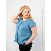 Льняная блузка с вышивкой мод.59-19 (52, Серый) фото