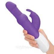 Фиолетовый вибратор-кролик с вращающимися бусинами - 25 см. фотография