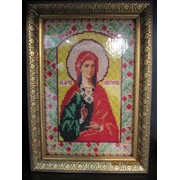 Вышью именную икону Св.Виктории чешским бисером не дорого на заказ. фото