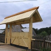 Изготовление деревянных ворот фотография