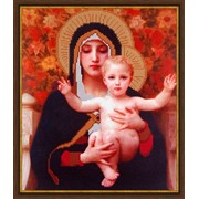 Схема для частичной вышивки бисером - “Дева Мария с Иисусом“ фото
