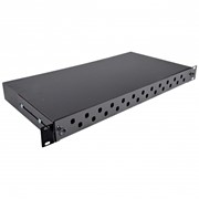 Патч-панель 24 порта ST/FC, пустая, кабельные вводы для 6xPG13.5 и 6xPG16,1U, черная фото