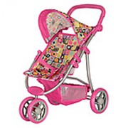 Летняя коляска для кукол Melogo 9671 с двойным передним колесом (360°), розовая абстракция фотография