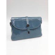 Лакированная сумочка женская 23 см голубая фото