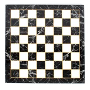 Доска для игры в шахматы цельная, черный мрамор 36,5*36,5 см фото
