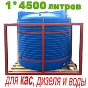 Резервуар для хранения и перевозки биодизеля, питьевой воды 4500 литров, синий, КАС фото