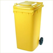 Мусорный контейнер 120л, внутрикорпусный (желтый) фото
