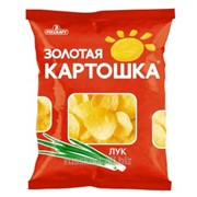 Чипсы картофельные “Золотая картошка“ со вкусом зеленого лука фото