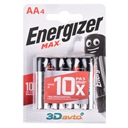 Батарейка AA ENERGIZER LR6 Max Alkaline комплект 4шт фотография