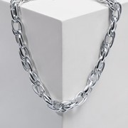 Колье 'Цепь' тонкие овалы, цвет серебро, 45 см фото