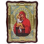 Икона Почаевская Божья матерь, в фигурном киоте, с багетом Храмовая, 82х114 фотография