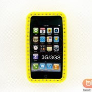 Накладка iPhone 3G (силикон со стразами волна) желтый 54552