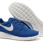 Кроссовки Nike roshe run blue white фотография