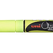 Маркер для окон и стеклянных поверхностей UNI Chalk PWE-8K, 8мм, флуор-желтый фотография