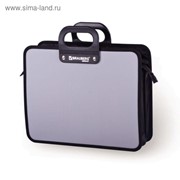 Портфель пластиковый А4 BRAUBERG «Премьер», 390 х 315 х 120 мм, 3 отделения, на молнии, серый фото