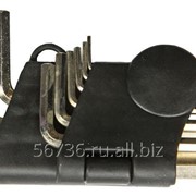 Ключи EKTO шестигранные в наборе 9 шт. 1,5-10 мм. С шарообразным наконечником. Хромванадиевая сталь. Покрытие-никель, арт. SH-001-04