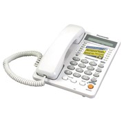 Телефон PANASONIC KX-TS2365 RUW, память на 30 номеров, ЖК-дисплей с часами, автодозвон, спикерфон, KX-T2365 фото