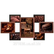 Необычная мультирамка для 7 фотографий деревянная Медное мерцание 7 фото