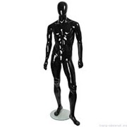 Манекен мужской, абстрактный, для одежды в полный рост, цвет черный глянец, стоячий прямо. MD-Glance 11(черн) фото