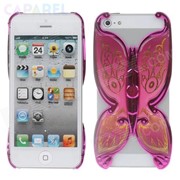 Чехлы Butterfly Style Protective Electroplate Plastic Back Case для iPhone 5S/5 Deep Pink + Golden фотография
