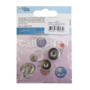 61632121 Подвеска Кнопка Cabochon, серебристый цвет, Ø18мм Glorex фото