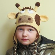 Вязаная детская шапочка "Жираф"