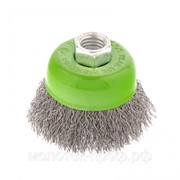 Щетка для УШМ, 65 мм, М14, “чашка“, витая проволока 0.3 мм Сибртех фото