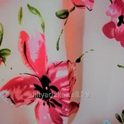 Ткань крепдешин Розовый цветок фотография