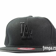 Кепка Snapback LA Los Angeles New Era 9fifty черная (черный логотип) фото