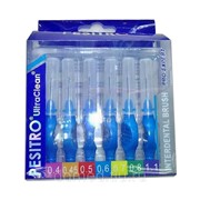Ершики межзубные синие с прорезиненной ручкой Pesitro (0,6мм 6шт в уп) фото