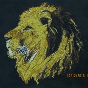 Вышитая картина " Профиль льва"