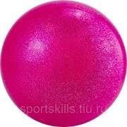 Мяч для художественной гимнастики однотонный, арт.AGP-15-03, диам. 15 см, ПВХ, розовый с блестками фотография