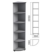 Шкаф (стеллаж) угловой “Монолит“, 390х390х2050 мм, 4 полки, цвет серый, УМ46.11 фото