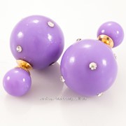 Серьги - шарики ''Dior'' ( фиолетовые со стразами) 216558(14) фото
