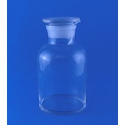 Склянка для реактивов СВЕТЛОЕ стекло с притёртой пробкой 1000 мл (ШИРОКОЕ горло - без градуировки) фото